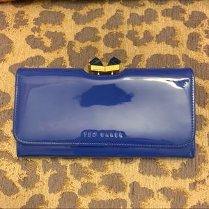 Ted Baker Crystal bobble patent leather wallet